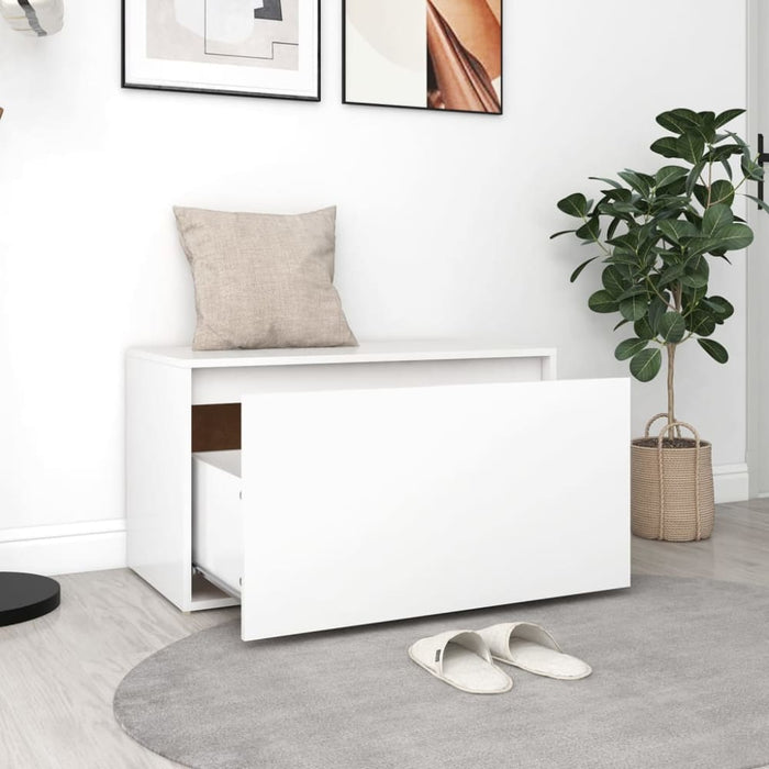 Hall Bench 80x40x45 Cm White Engineered Wood Nbnlll