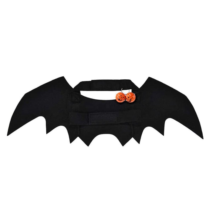 Cat Halloween Costume Pet Bat Wing Pumpkin Shaped Jingle