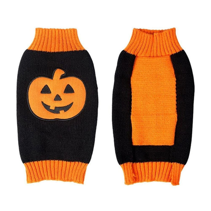 Halloween Pumpkin Comfortable Knitted Pullover Dog Sweater