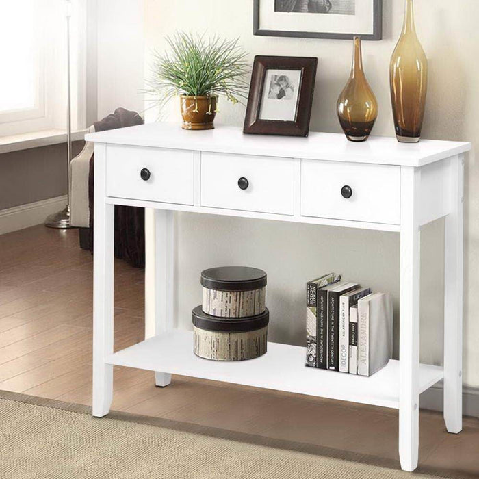 Hallway Console Table Hall Side Entry 3 Drawers Display