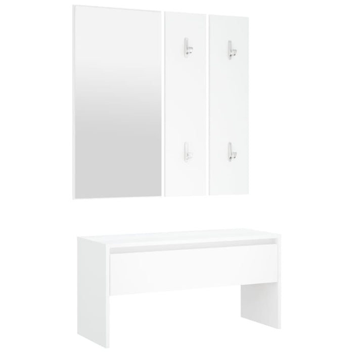 Hallway Furniture Set White Engineered Wood Nbnint