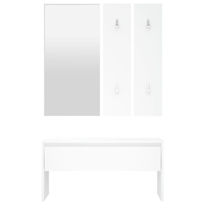 Hallway Furniture Set White Engineered Wood Nbnint
