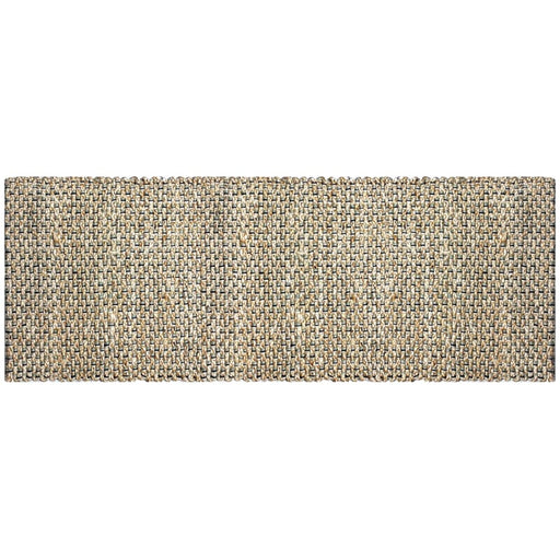 Hand Braided Jute Runner with Green Textured Weave 50 x 120