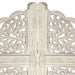 Hand Carved 4-panel Room Divider White 160x165 Cm Solid