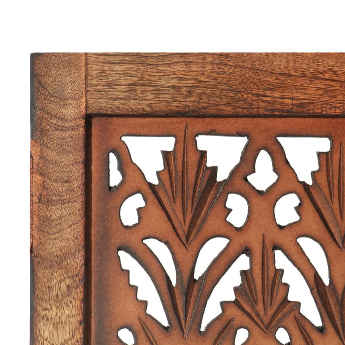 Hand Carved 5-panel Room Divider Brown 200x165 Cm Solid