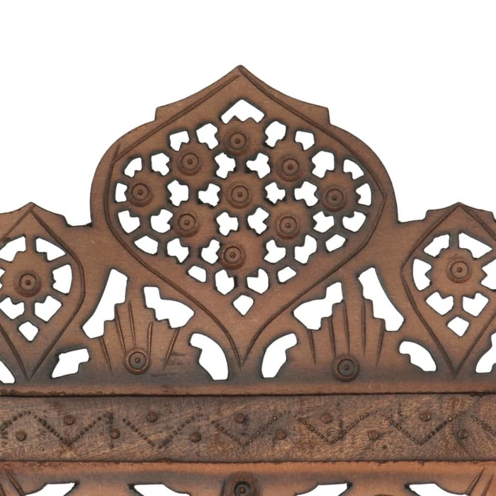 Hand Carved 5-panel Room Divider Brown 200x165 Cm Solid