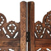 Hand Carved 5-panel Room Divider Brown 200x165 Cm Solid