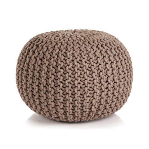 Hand - knitted Pouffe Cotton 50x35 Cm Brown Xapbit
