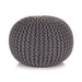 Hand - knitted Pouffe Cotton 50x35 Cm Grey Xapbib
