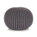 Hand-knitted Pouffe Cotton 50x35 Cm Grey Xapbib