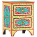 Hand Painted Bedside Cabinet 40x30x50 Cm Solid Mango Wood
