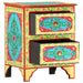 Hand Painted Bedside Cabinet 40x30x50 Cm Solid Mango Wood
