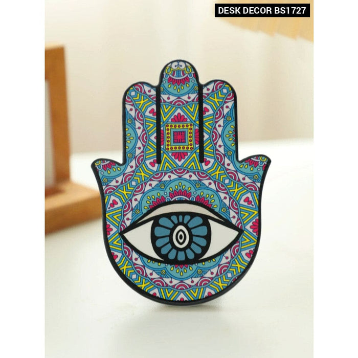 Handcrafted Ceramic Evil Eye Hamsa Desk Ornament