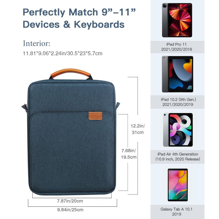 Handle Carrying Case with Shoulder Strap for 9-11 Inch