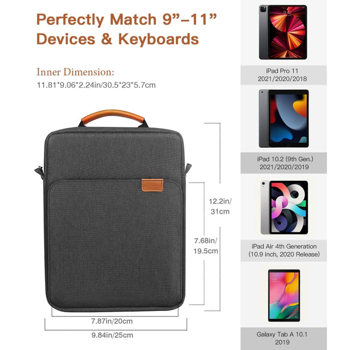 Handle Carrying Case with Shoulder Strap for 9-11 Inch