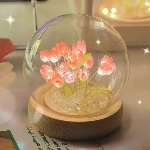 Handmade Artificial Tulip Flower Night Light Led Bedside