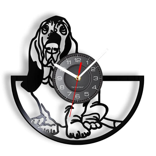 Handmade Basset Hound Vinyl Clock