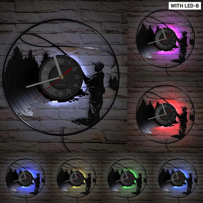 Handmade Fishing Wall Clock for Fishermen