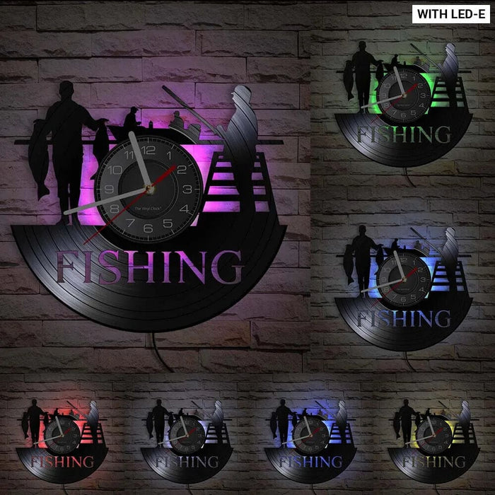 Handmade Fishing Wall Clock for Fishermen