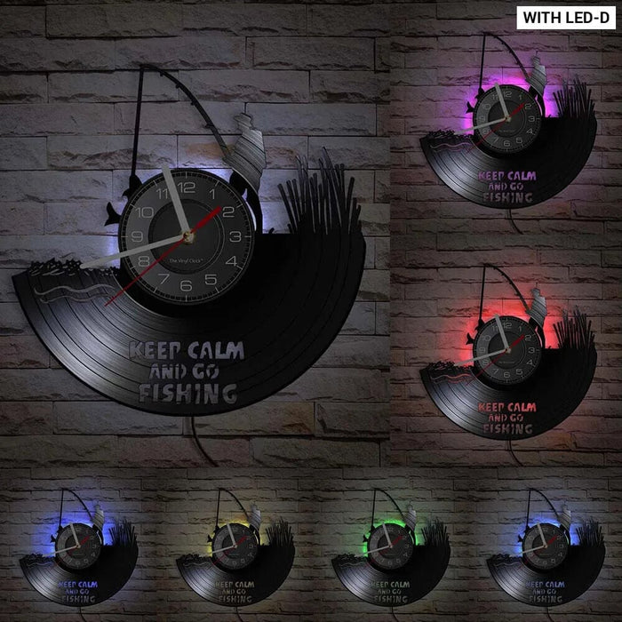 Handmade Fishing Wall Clock for Fishermen