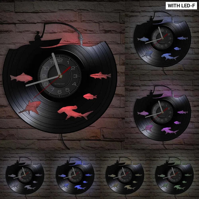 Handmade Fishing Wall Clock for Fishermen