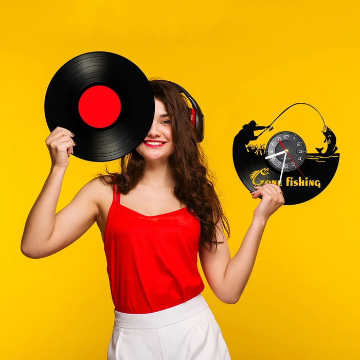 Handmade Fishing Wall Clock for Fishermen