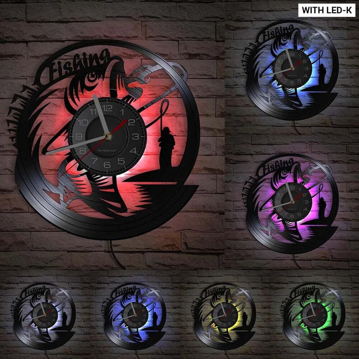 Handmade Fishing Wall Clock for Fishermen