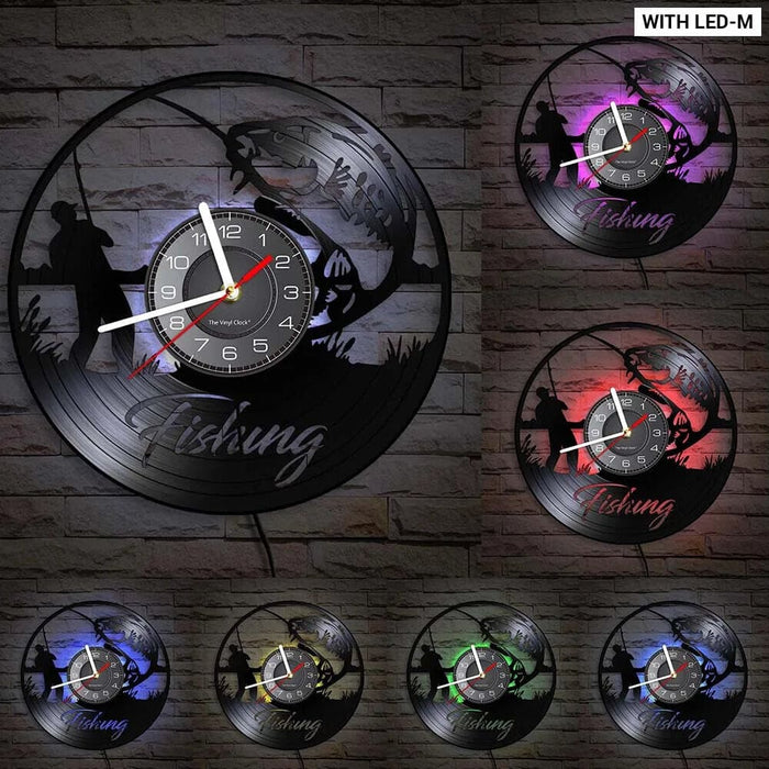 Handmade Fishing Wall Clock for Fishermen