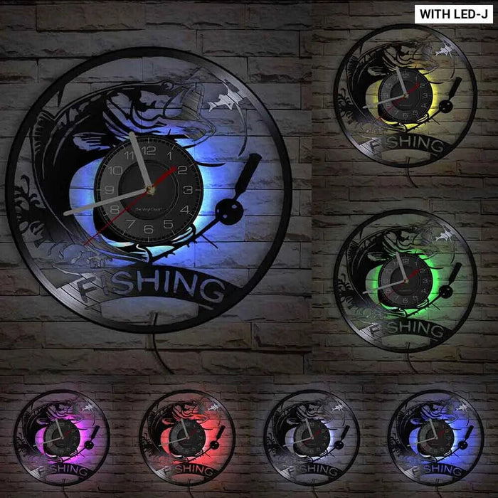 Handmade Fishing Wall Clock for Fishermen
