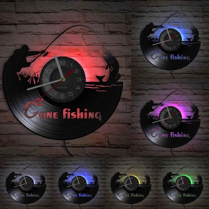 Handmade Fishing Wall Clock for Fishermen