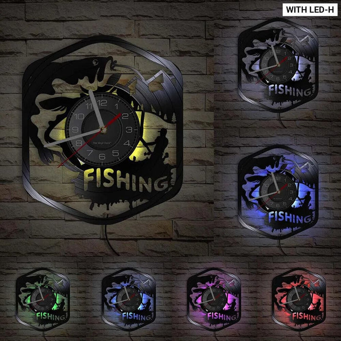 Handmade Fishing Wall Clock for Fishermen