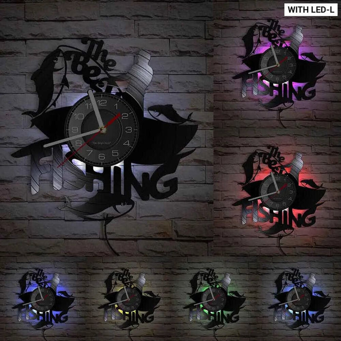 Handmade Fishing Wall Clock for Fishermen