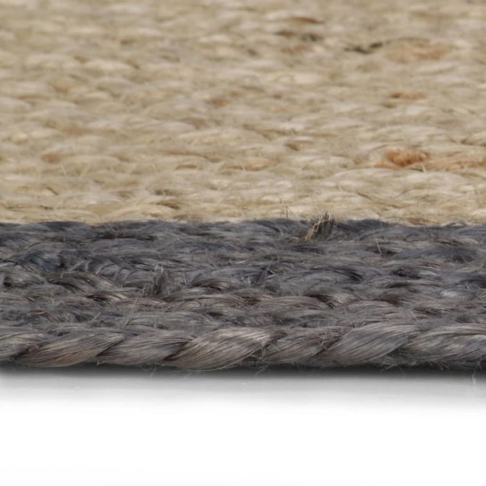Handmade Rug Jute with Dark Grey Border 120 Cm