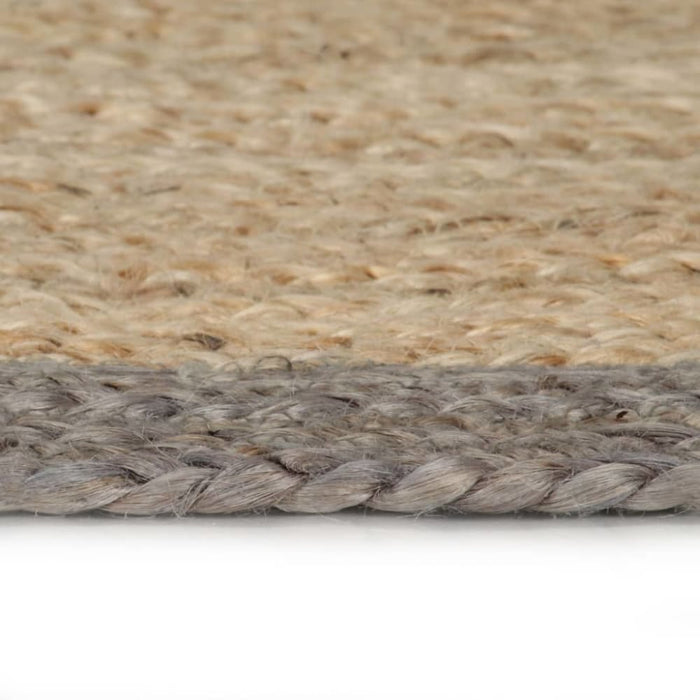 Handmade Rug Jute with Grey Border 120 Cm