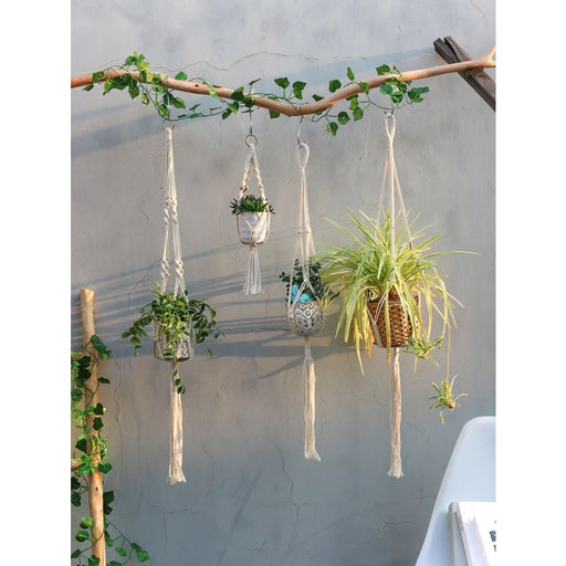 Handmade Macrame Plant Hanger Set For Boho Garden Decor