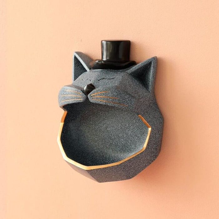 Handmade Big Mouth Cat Storage Box for Wall Decor
