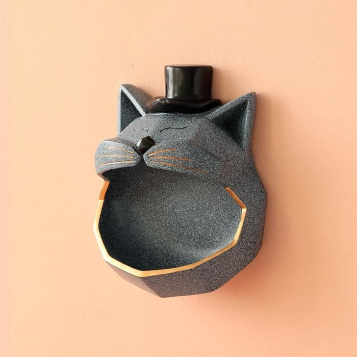Handmade Big Mouth Cat Storage Box for Wall Decor