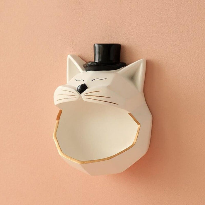 Handmade Big Mouth Cat Storage Box for Wall Decor
