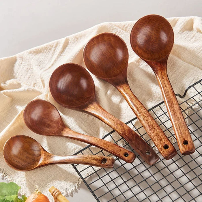 Handmade Natural Wood Utensils for Nonstick Cookware