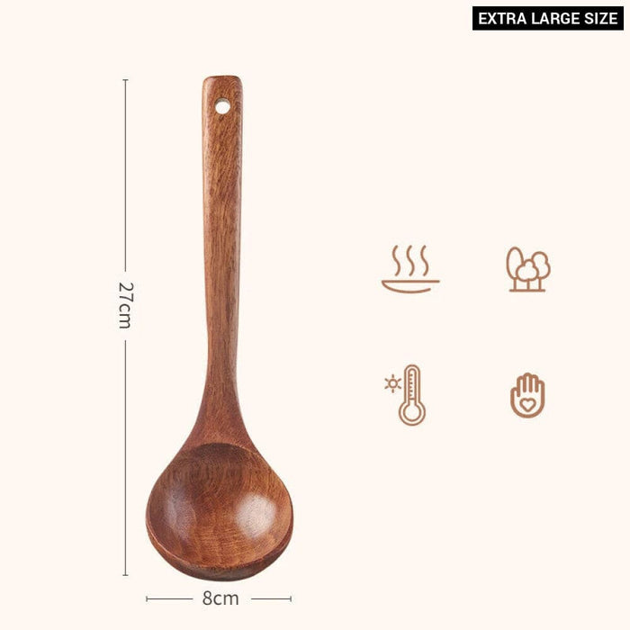 Handmade Natural Wood Utensils for Nonstick Cookware