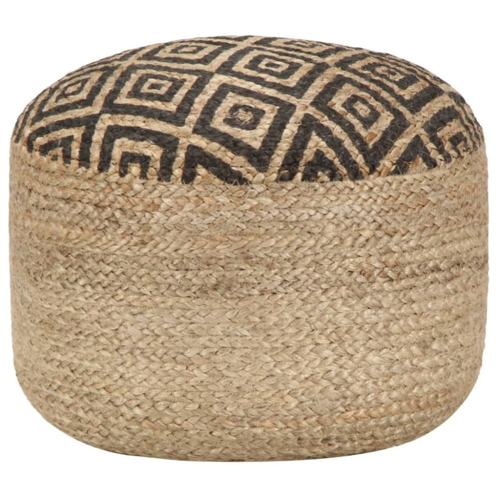 Handmade Pouffe Black 45x30 Cm Jute Xanbnl
