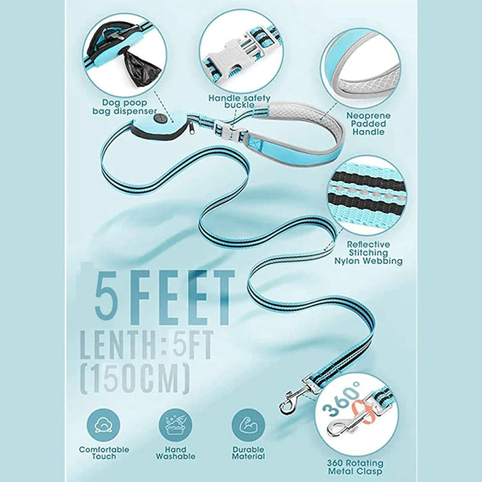 Hands Free Dog Walking Leash Reflective Nylon Pet Lead