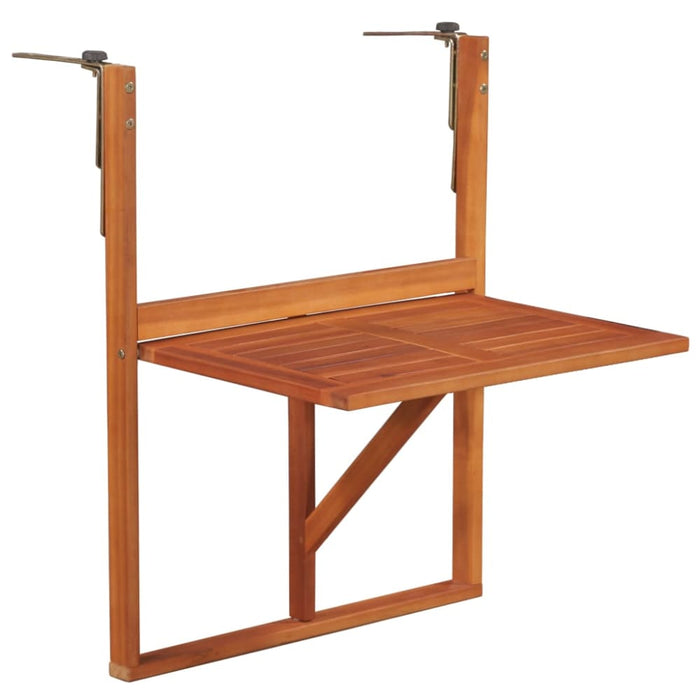 Hanging Balcony Table 64.5x44x80 Cm Solid Acacia Wood Aaoon