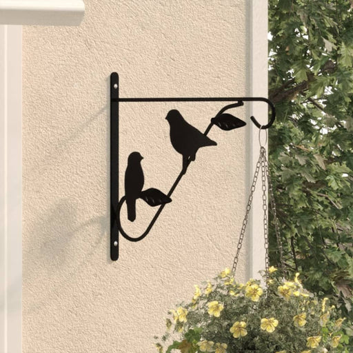 Hanging Basket Brackets 4 Pcs Black Steel Toktlo