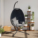 Hanging Egg Chair With Stand Anthracite Fabric And Steel