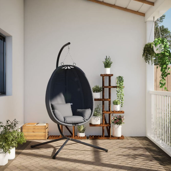 Hanging Egg Chair With Stand Anthracite Fabric And Steel
