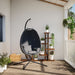 Hanging Egg Chair With Stand Anthracite Fabric And Steel