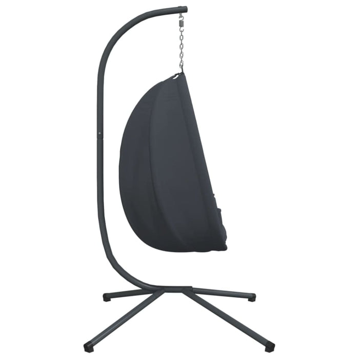 Hanging Egg Chair With Stand Anthracite Fabric And Steel