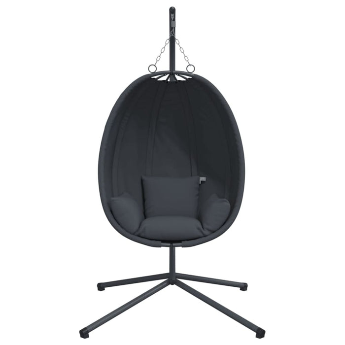 Hanging Egg Chair With Stand Anthracite Fabric And Steel