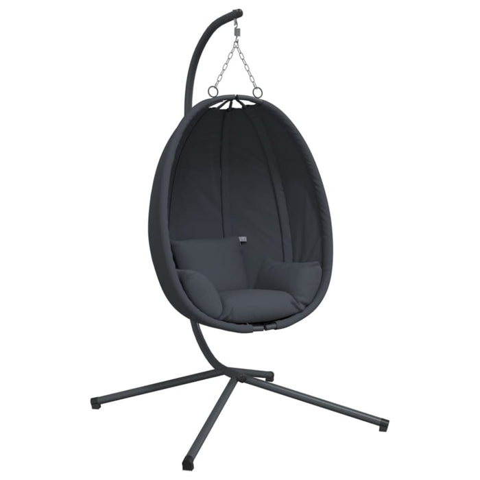 Hanging Egg Chair With Stand Anthracite Fabric And Steel